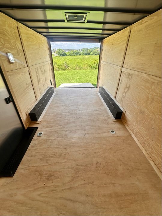New 2026 Luxe 8.5x16 Car Hauler-5200 Torsion- Charcoal poly- Blackout- Enclosed Trailer