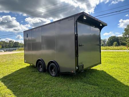 New 2026 Luxe 8.5x16 Car Hauler-5200 Torsion- Charcoal poly- Blackout- Enclosed Trailer