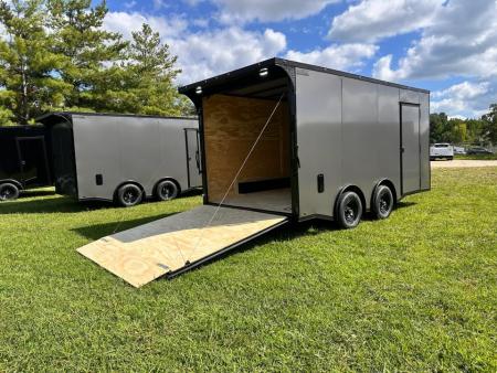 New 2026 Luxe 8.5x16 Car Hauler-5200 Torsion- Charcoal poly- Blackout- Enclosed Trailer