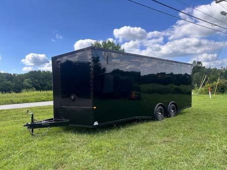New 2027 Rock Solid Cargo 8.5x24 Race Trailer- 7'6" Interior-Finished Interior- 5200lb Torsion Axle - Black Poly - Blackout-Car/Racing Trailer Car / Racing Trailer