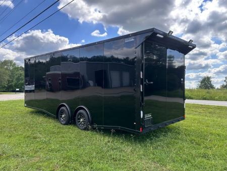 New 2027 Rock Solid Cargo 8.5x24 Race Trailer- 7'6" Interior-Finished Interior- 5200lb Torsion Axle - Black Poly - Blackout-Car/Racing Trailer Car / Racing Trailer