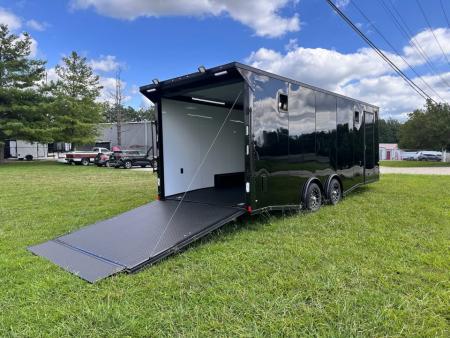 New 2027 Rock Solid Cargo 8.5x24 Race Trailer- 7'6  Interior-Finished Interior- 5200lb Torsion Axle - Black Poly - Blackout-Car/Racing Trailer Car / Racing Trailer