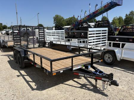 New 2026 Delco Trailers 83 X16' TUBE TOP W/5' HD RAMP GATE Utility Trailer