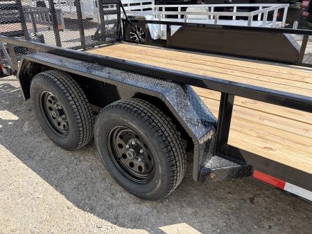 New 2026 Delco Trailers 83"X16' TUBE TOP W/5' HD RAMP GATE Utility Trailer