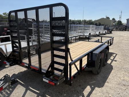 New 2026 Delco Trailers 83"X16' TUBE TOP W/5' HD RAMP GATE Utility Trailer