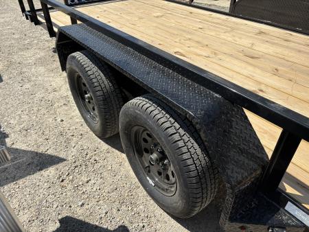 New 2026 Delco Trailers 83"X16' TUBE TOP W/5' HD RAMP GATE Utility Trailer