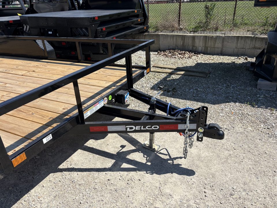 New 2026 Delco Trailers 83"X16' TUBE TOP W/5' HD RAMP GATE Utility Trailer
