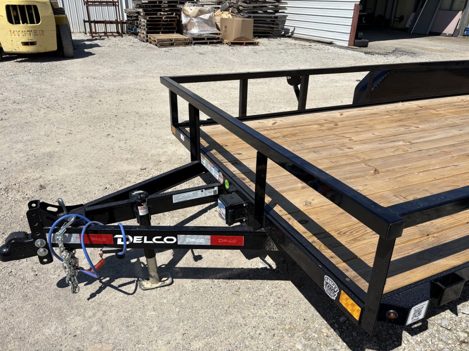 New 2026 Delco Trailers 83"X16' TUBE TOP W/5' HD RAMP GATE Utility Trailer