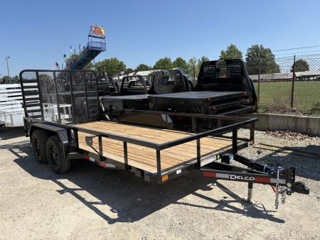 New 2026 Delco Trailers 83"X16' TUBE TOP W/5' HD RAMP GATE Utility Trailer