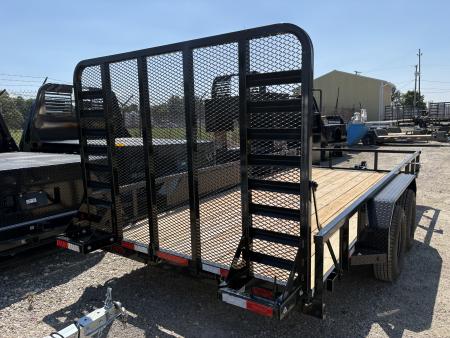 New 2026 Delco Trailers 83"X16' TUBE TOP W/5' HD RAMP GATE Utility Trailer