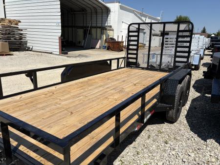 New 2026 Delco Trailers 83"X16' TUBE TOP W/5' HD RAMP GATE Utility Trailer