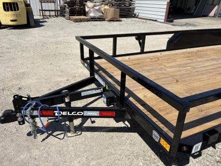 New 2026 Delco Trailers 83"X16' TUBE TOP W/5' HD RAMP GATE Utility Trailer