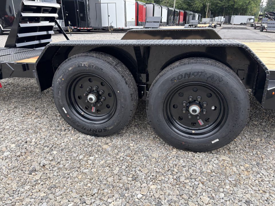 New 2027 Triple Crown 7X20 Equipment Trailer, EZ Assist Mega Ramps, Removable Fender, 16K GVWR