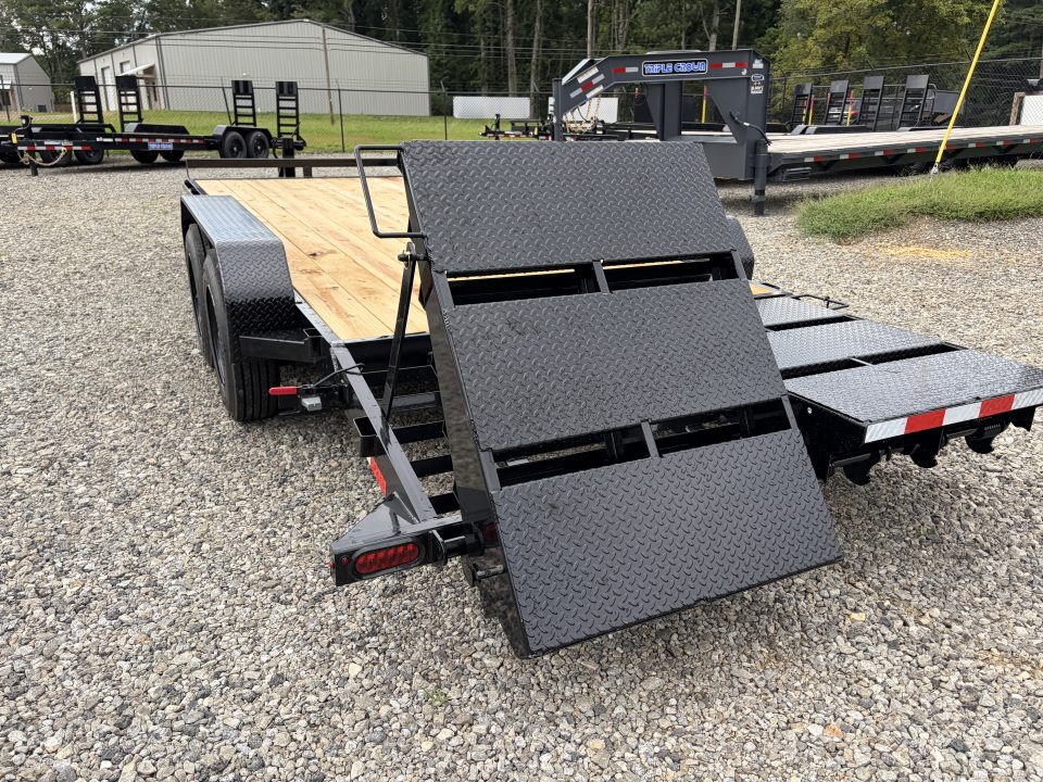 New 2027 Triple Crown 7X20 Equipment Trailer, EZ Assist Mega Ramps, Removable Fender, 16K GVWR