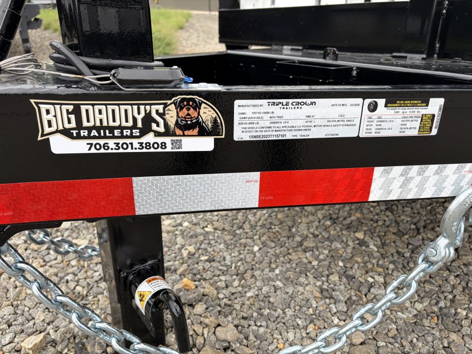New 2027 Triple Crown 7X20 Equipment Trailer, EZ Assist Mega Ramps, Removable Fender, 16K GVWR