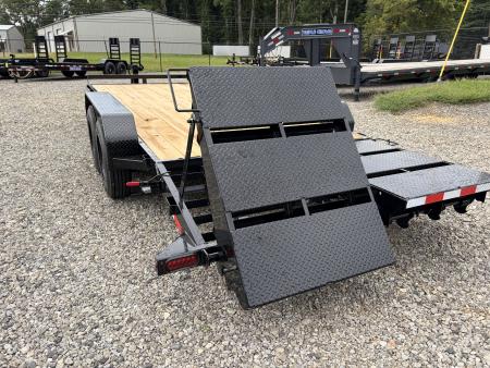 New 2027 Triple Crown 7X20 Equipment Trailer, EZ Assist Mega Ramps, Removable Fender, 16K GVWR