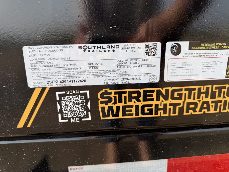 New 2026 Southland Trailers SL716-16khd Dump Trailer
