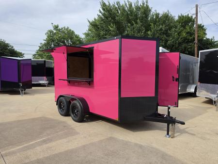 New 2027 New 6x12 TA Screwless Enclosed Vending Trailer | Blackout | Spoiler Package | .08 Polycor | Dexter Axle | El Paso | 1206