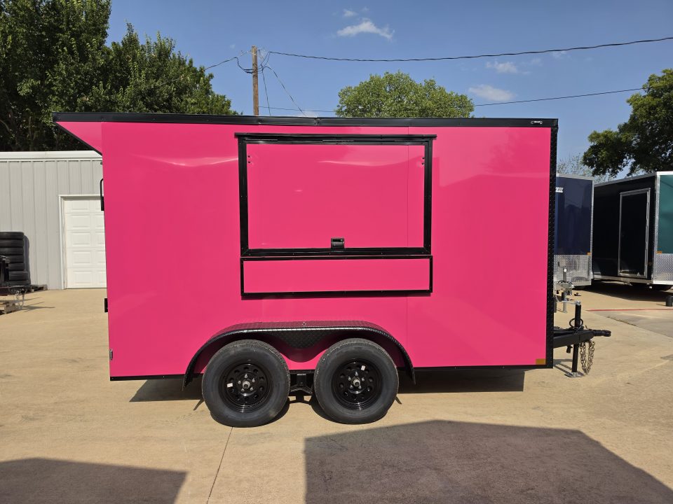 New 2027 New 6x12 TA Screwless Enclosed Vending Trailer | Blackout | Spoiler Package | .08 Polycor | Dexter Axle | 1202