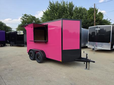 New 2027 New 6x12 TA Screwless Enclosed Vending Trailer | Blackout | Spoiler Package | .08 Polycor | Dexter Axle | 1202