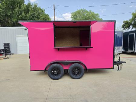 New 2027 New 6x12 TA Screwless Enclosed Vending Trailer | Blackout | Spoiler Package | .08 Polycor | Dexter Axle | 1202