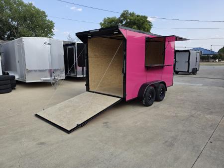 New 2027 New 6x12 TA Screwless Enclosed Vending Trailer | Blackout | Spoiler Package | .08 Polycor | Dexter Axle | 1202