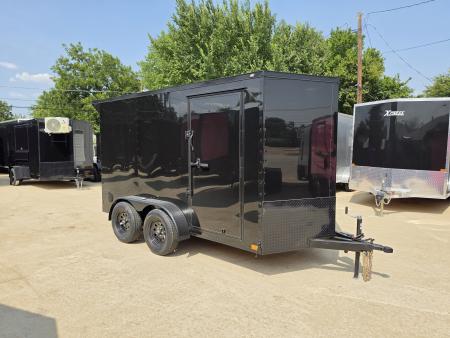 New 2027 New 6x12 TA Semi-Screwless Enclosed Trailer |  Blackout | Spoiler Package  | .08 Polycor | Dexter Axle | 1204