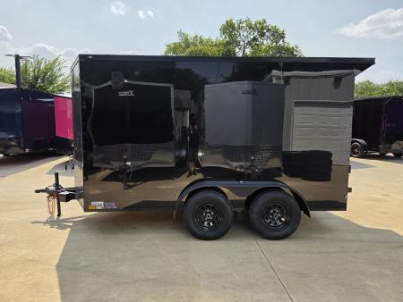 New 2027 New 6x12 TA Semi-Screwless Enclosed Trailer |  Blackout | Spoiler Package  | .08 Polycor | Dexter Axle | 1204
