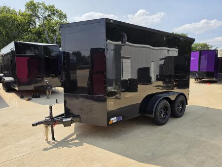 New 2027 New 6x12 TA Semi-Screwless Enclosed Trailer |  Blackout | Spoiler Package  | .08 Polycor | Dexter Axle | 1204