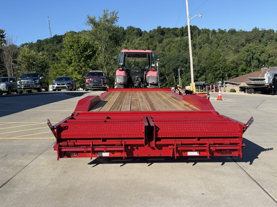 New 2026 Midsota 102"x 22' Equipment Trailer w/ Drive Over Fenders and Wedge Ramps - Red - 17,600# GVWR
