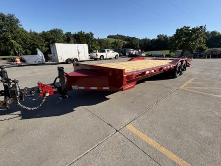 New 2026 Midsota 102"x 22' Equipment Trailer w/ Drive Over Fenders and Wedge Ramps - Red - 17,600# GVWR