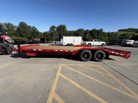 New 2026 Midsota 102"x 22' Equipment Trailer w/ Drive Over Fenders and Wedge Ramps - Red - 17,600# GVWR