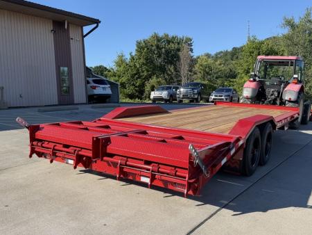 New 2026 Midsota 102"x 22' Equipment Trailer w/ Drive Over Fenders and Wedge Ramps - Red - 17,600# GVWR