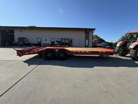 New 2026 Midsota 102 x 22' Equipment Trailer w/ Drive Over Fenders and Wedge Ramps - Red - 17,600# GVWR