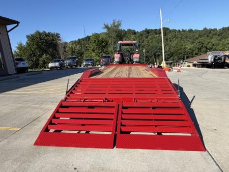 New 2026 Midsota 102"x 22' Equipment Trailer w/ Drive Over Fenders and Wedge Ramps - Red - 17,600# GVWR