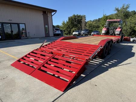 New 2026 Midsota 102"x 22' Equipment Trailer w/ Drive Over Fenders and Wedge Ramps - Red - 17,600# GVWR