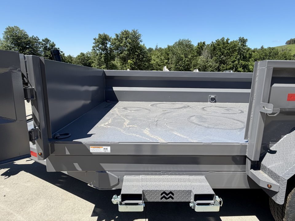 New 2026 Midsota 82"x 14' Versa Dump W/ Telescopic Cylinder - Side Swing Door - Charcoal Gray - (Ramps/Tarp) - 15,400# GVWR
