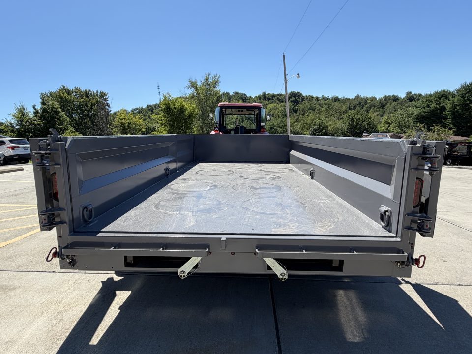New 2026 Midsota 82"x 14' Versa Dump W/ Telescopic Cylinder - Side Swing Door - Charcoal Gray - (Ramps/Tarp) - 15,400# GVWR