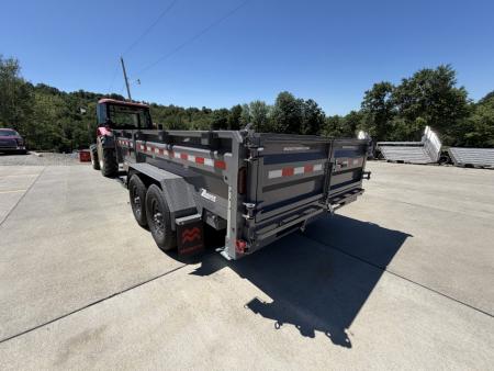 New 2026 Midsota 82"x 14' Versa Dump W/ Telescopic Cylinder - Side Swing Door - Charcoal Gray - (Ramps/Tarp) - 15,400# GVWR