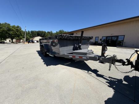 New 2026 Midsota 82"x 14' Versa Dump W/ Telescopic Cylinder - Side Swing Door - Charcoal Gray - (Ramps/Tarp) - 15,400# GVWR