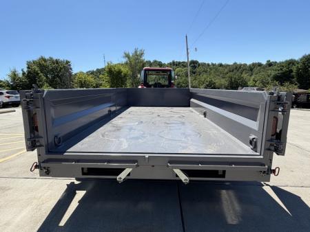 New 2026 Midsota 82"x 14' Versa Dump W/ Telescopic Cylinder - Side Swing Door - Charcoal Gray - (Ramps/Tarp) - 15,400# GVWR