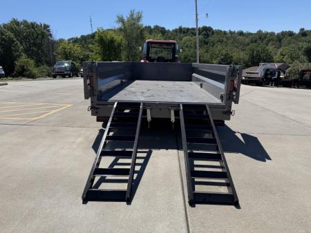 New 2026 Midsota 82"x 14' Versa Dump W/ Telescopic Cylinder - Side Swing Door - Charcoal Gray - (Ramps/Tarp) - 15,400# GVWR