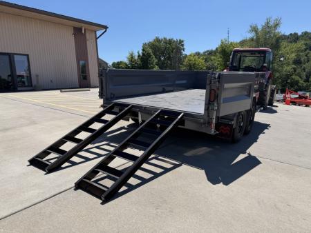New 2026 Midsota 82"x 14' Versa Dump W/ Telescopic Cylinder - Side Swing Door - Charcoal Gray - (Ramps/Tarp) - 15,400# GVWR