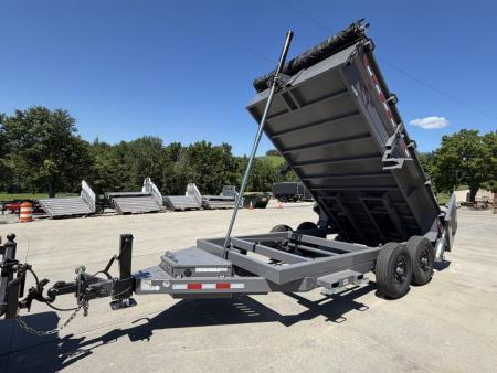 New 2026 Midsota 82"x 14' Versa Dump W/ Telescopic Cylinder - Side Swing Door - Charcoal Gray - (Ramps/Tarp) - 15,400# GVWR