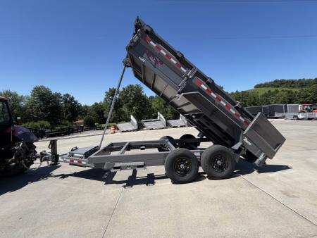 New 2026 Midsota 82"x 14' Versa Dump W/ Telescopic Cylinder - Side Swing Door - Charcoal Gray - (Ramps/Tarp) - 15,400# GVWR