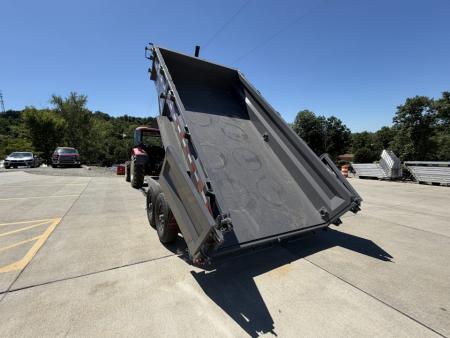 New 2026 Midsota 82"x 14' Versa Dump W/ Telescopic Cylinder - Side Swing Door - Charcoal Gray - (Ramps/Tarp) - 15,400# GVWR