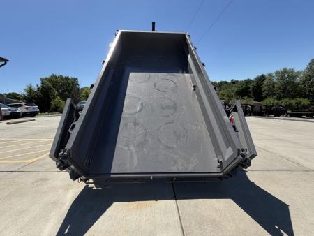 New 2026 Midsota 82"x 14' Versa Dump W/ Telescopic Cylinder - Side Swing Door - Charcoal Gray - (Ramps/Tarp) - 15,400# GVWR