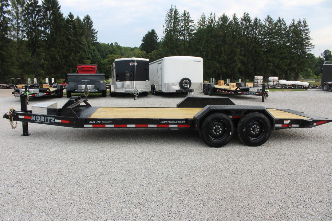 New 2027 Moritz 7' x 14' + 6' Low Pro - Hydraulic Power Tail - Equipment Trailer - 16000# GVW