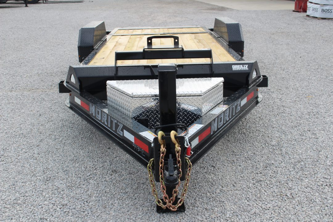 New 2027 Moritz 7' x 14' + 6' Low Pro - Hydraulic Power Tail - Equipment Trailer - 16000# GVW