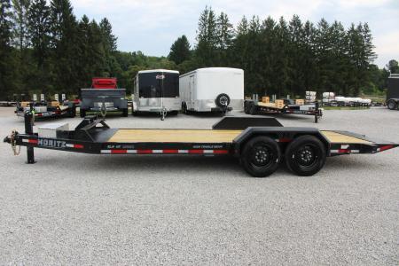 New 2027 Moritz 7' x 14' + 6' Low Pro - Hydraulic Power Tail - Equipment Trailer - 16000# GVW